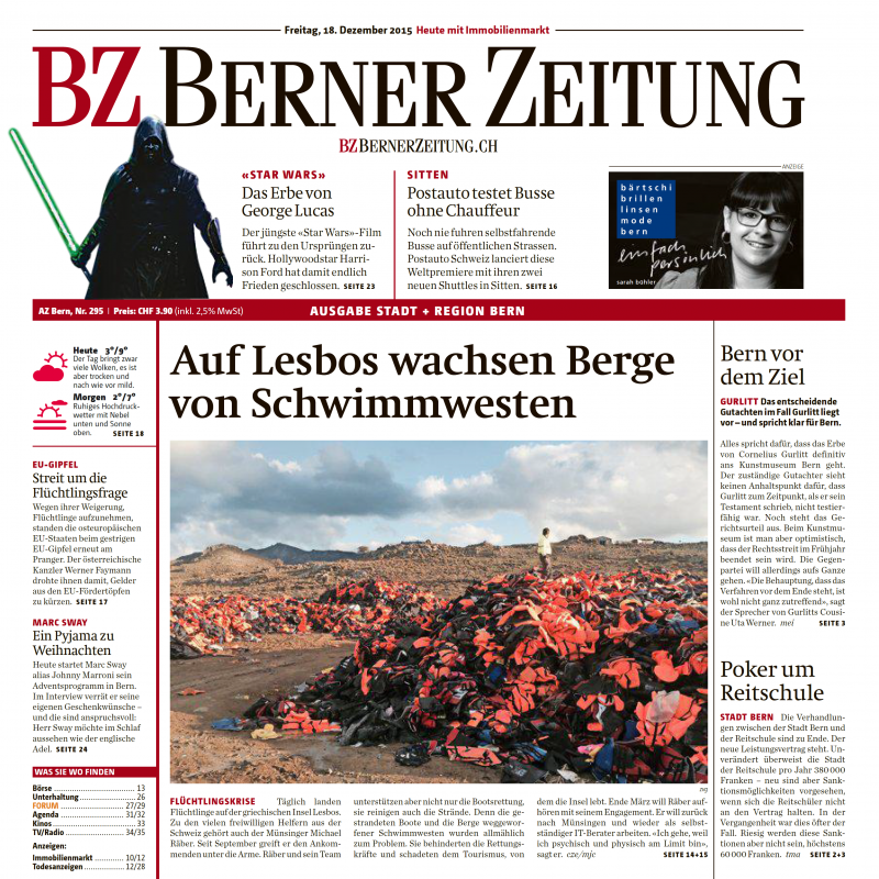 Lesbos Flüchtlinge Berner Zeitung Zeier Journalist refugees greece